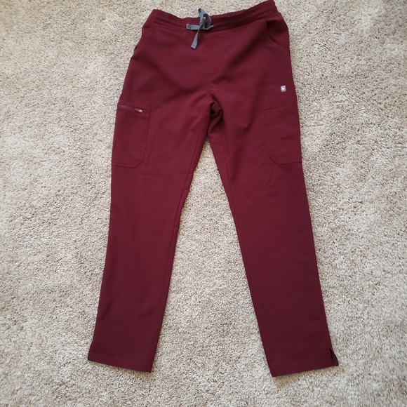 Figs Yola Burgundy Skinny Scrub Pant Size Small - Picture 2 of 6